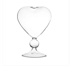 Vaso Em Vidro Coração Solitário 11x16cm Lilian Gift Design