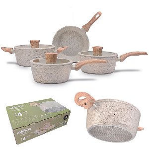 JOGO DE 4 PANELAS SIRIUS BRINOX INDUCAO REV CERAMICO VANILA