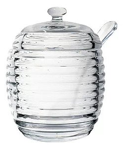 Açucareiro Com Colher E Tampa De Cristal 210ml Lyor Cor Transparente