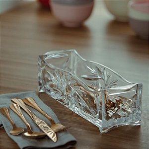 Porta Talher e Sachê Prima 27x8x9cm Cristal Lyor