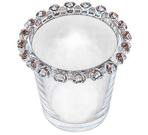 Porta Talher Coração 8,5x8cm Cristal De Chumbo Lyor
