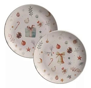 Conjunto 6 Pratos De Sobremesa Coup Stoneware Noite De Natal