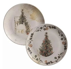 Conjunto 6 Pratos De Sobremesa Coup Stoneware Noite Feliz 19,4cm