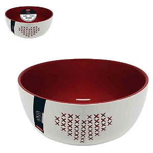 Bowl Ceramica Lovely Branco E Vermelho 13cm