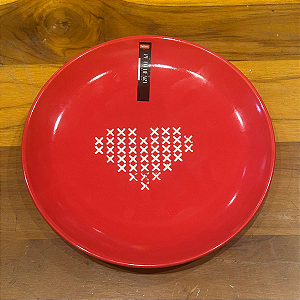 Prato Cerâmica Lovely Vermelho 19cm