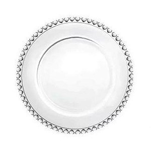 PRATO RASO CRISTAL CORACAO TRANSPARENTE 28 CM LYOR