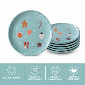 JG 6 Pratos Sobremesa Ø19,4cm Doce Magia Porto Brasil