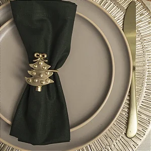 Anel Porta Guardanapo 4 Peças Natal Pinheirinho Copa e Cia