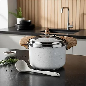 Panela de Pressão Pressure com Alça Brinox Indução 5,4L Vanilla