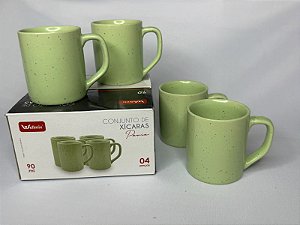 KIT 4 XÍCARAS CANECAS CAFÉ 90ml VERDE PISTACHE - PAVIA