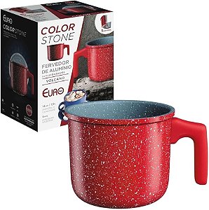 FERVEDOR LEITEIRA CERAMICA COLORSTONE VOLCANO VERMELHO 14cm EURO 1,9L