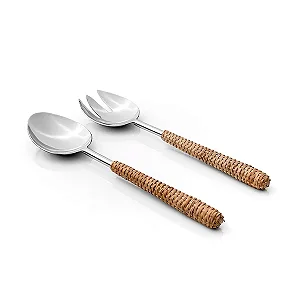 Conjunto de Talheres para Salada 2 Pecas Garbo Rattan Natural