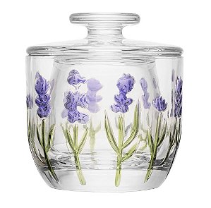 Manteigueira Francesa 10cm Lavanda Cristal Hand Painting Lyor