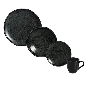 Aparelho De Jantar 16 Peças Daily Intense Porto Brasil Preto