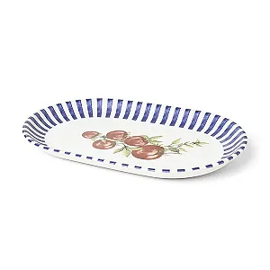Travessa Listras 22cm em Cerâmica Aquarelle Pomodoro e Basilico Copa&Cia