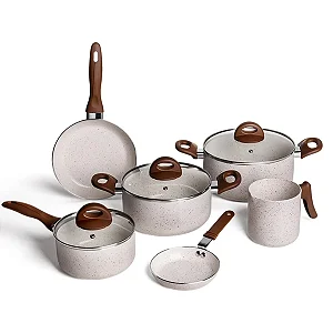 Jogo de Panelas 6 Peças Antiaderente Ceramic Life Vanilla Brinox