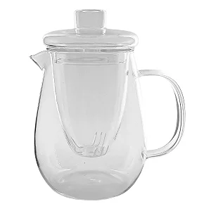 Chaleira de Vidro 650ml Com Filtro Infusor Warmup Wellmix