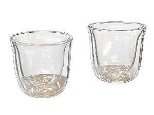 Jogo 2 Copos 100ml de Vidro Parede Dupla Glass Wellmix