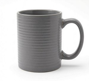 Caneca 320ml Cinza Cerâmica Grace Wellmix