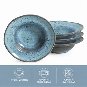 Jogo 4 Pratos P/ Entrada 19cm Bio Breeze Stoneware Porto Brasil