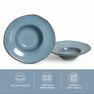 Jogo 2 Pratos P/ Massa 28cm Bio Breeze Stoneware Porto Brasil