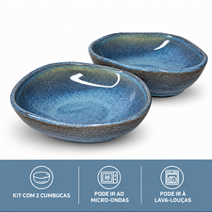 Jogo 2 Cumbuca Oval 14,5cm Breeze Stoneware Porto Brasil