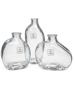 Kit 3 Vasos Organics Vidro Decor Wolff Transparente