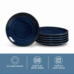 JG 6 Pratos Sobremesa 19,5cm Stoneware Daily Happy Porto Brasil