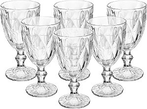 Jogo 6 Taças 320ml Vidro Diamond Lyor
