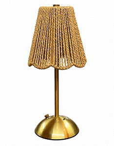Luminária de Mesa Abajur 30x13cm Tátil Rattan Gold Copa&Cia