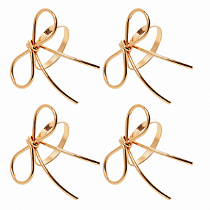Jogo 4 Anéis P/ Guardanapos Ø4x6cm Entre Laços Dourado Wolff