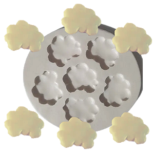 Forma de Silicone - Mini Nuvem Lisa 6 Cav