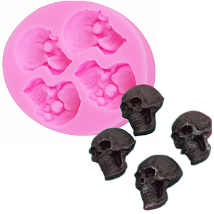 Forma de Silicone - Caveira 2 Cav - Decore Artesanatos SP