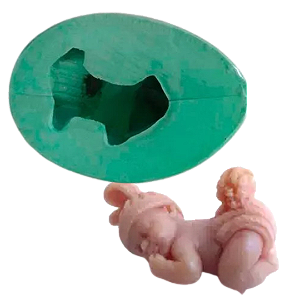 Forma de Silicone - Bebe Touca de coelho