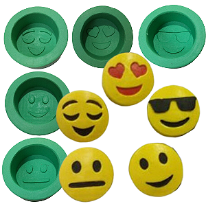 Forma de Silicone - Kit 5 Emojis