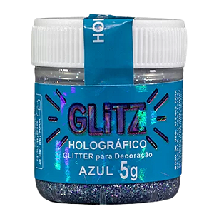 Glitter Comestível Holográfico - Azul 5g