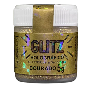 Glitter Comestível Holográfico - Dourado 5g