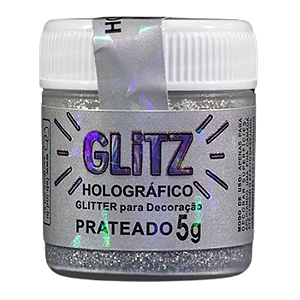 Glitter Comestível Holográfico - Prata 5g