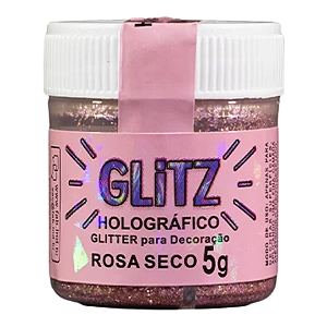 Glitter Comestível Holográfico - Rosa Seco 5g