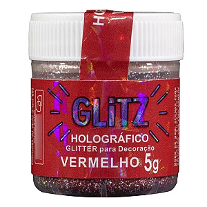 Glitter Comestível Holográfico - Vermelho 5g