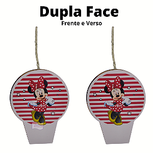 Vela Dupla Face Minnie Vermelha - Redonda