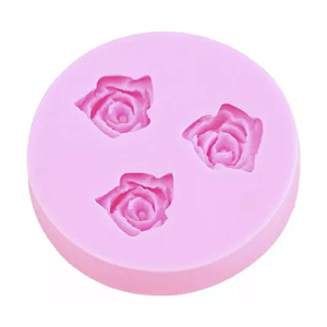 Forma de Silicone - Mini Rosas 3 cav (micro)