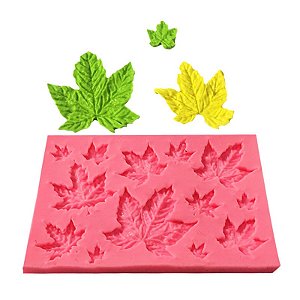 Forma de Silicone - Mini Folhas 13 Cav