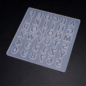 Forma de Silicone - Mini Alfabeto Numeros 36 cav Invertido