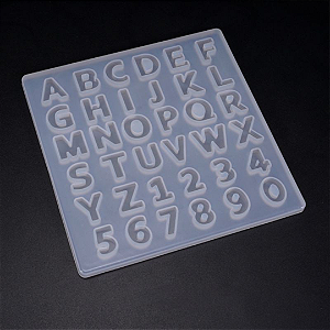 Forma de Silicone - Mini Alfabeto Numeros 36 cav Normal