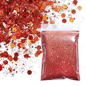 Glitter Flocado Holográfico 7 - Laranja 10g