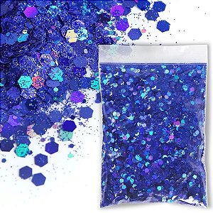 Glitter Flocado Holográfico 10 - Azul Royal 50g