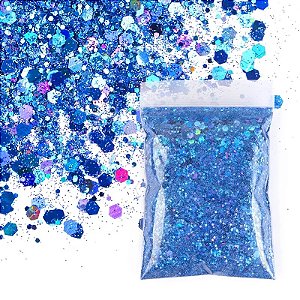 Glitter Flocado Holográfico 11 - Azul Claro 50g
