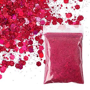 Glitter Flocado Holográfico 18 - Cereja 50g