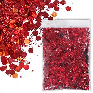 Glitter Flocado Holográfico 21 - Vermelho 50g